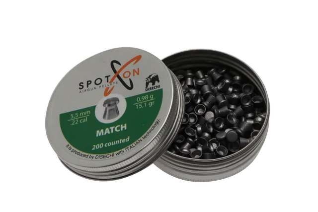 Spoton Match 5,5 mm pellet carabina testa piatta 0,98 g