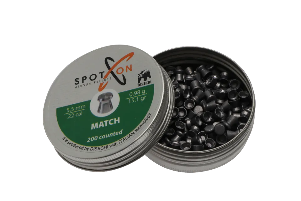 Spoton Match 5,5 mm pellet carabina testa piatta 0,98 g
