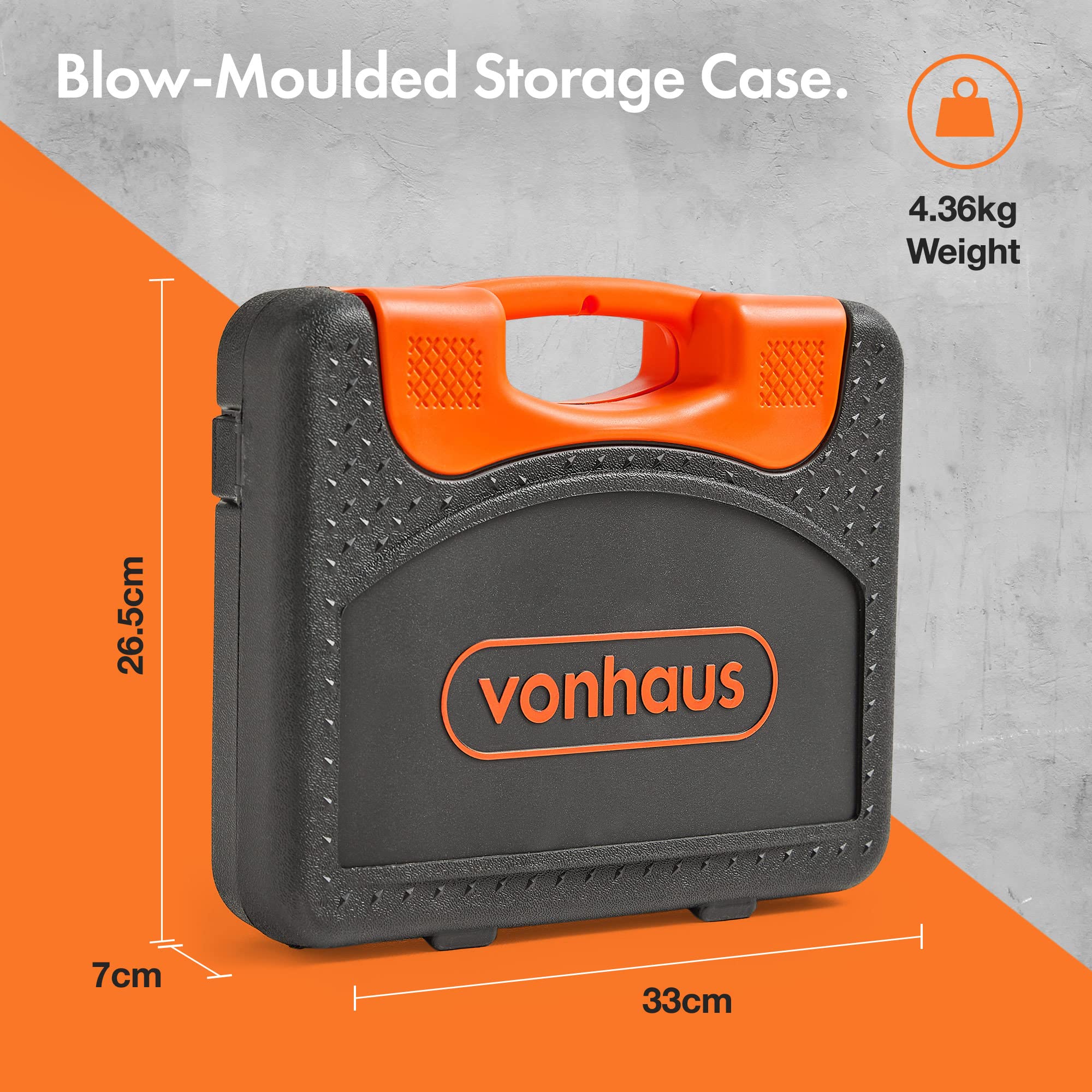 VonHaus Set Chiavi a Bussola 104 Pezzi con Cricchetti e Custodia
