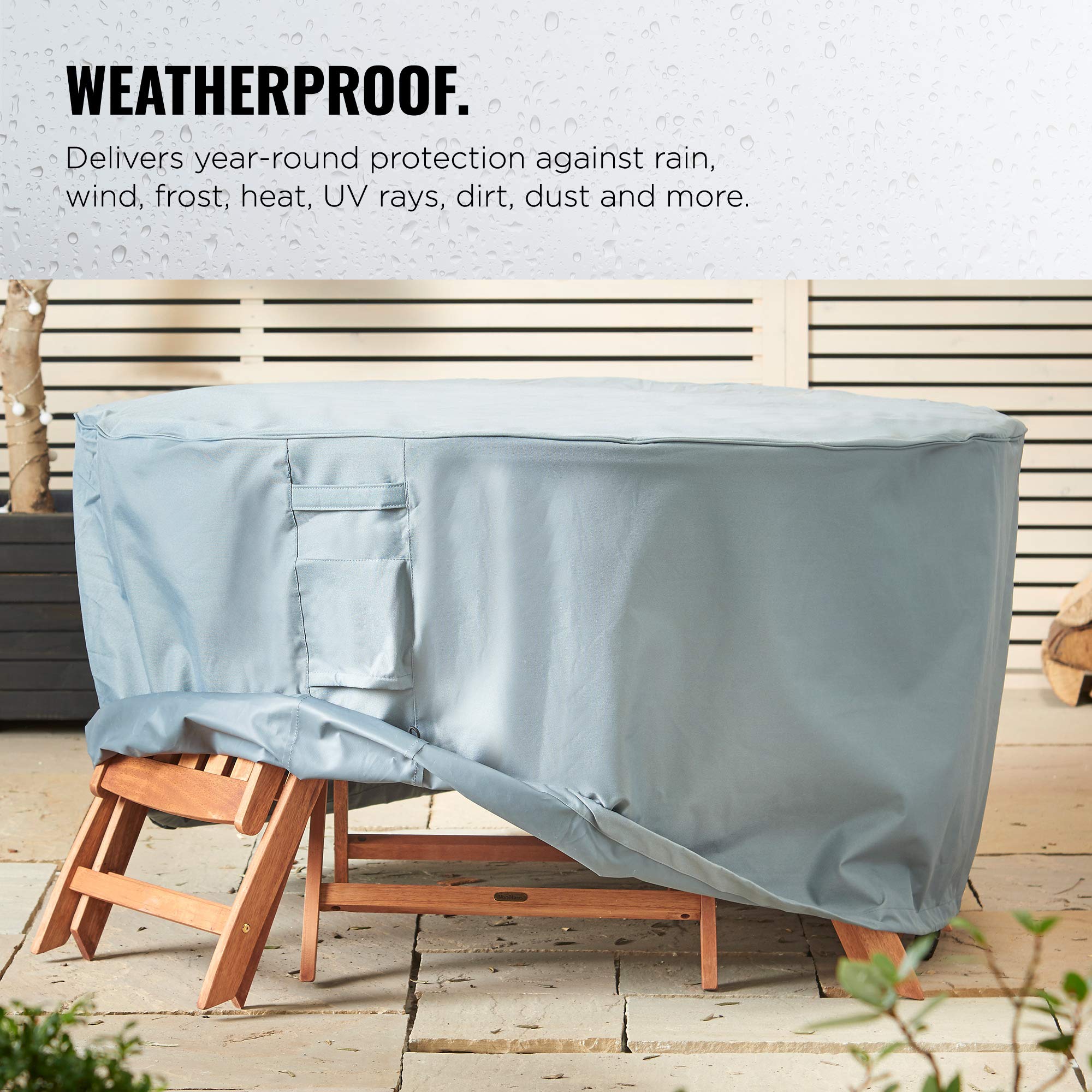 VonHaus Storm copertura tavolo e sedie 142 cm grigia