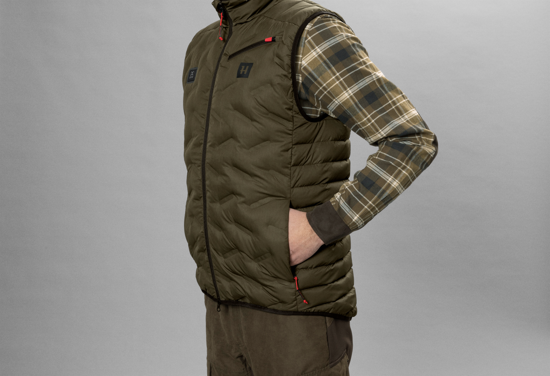 Härkila Clim8 gilet riscaldato willow green taglia L