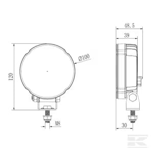 Faro lavoro LED rotondo 27W 3420 lumen luce bianca