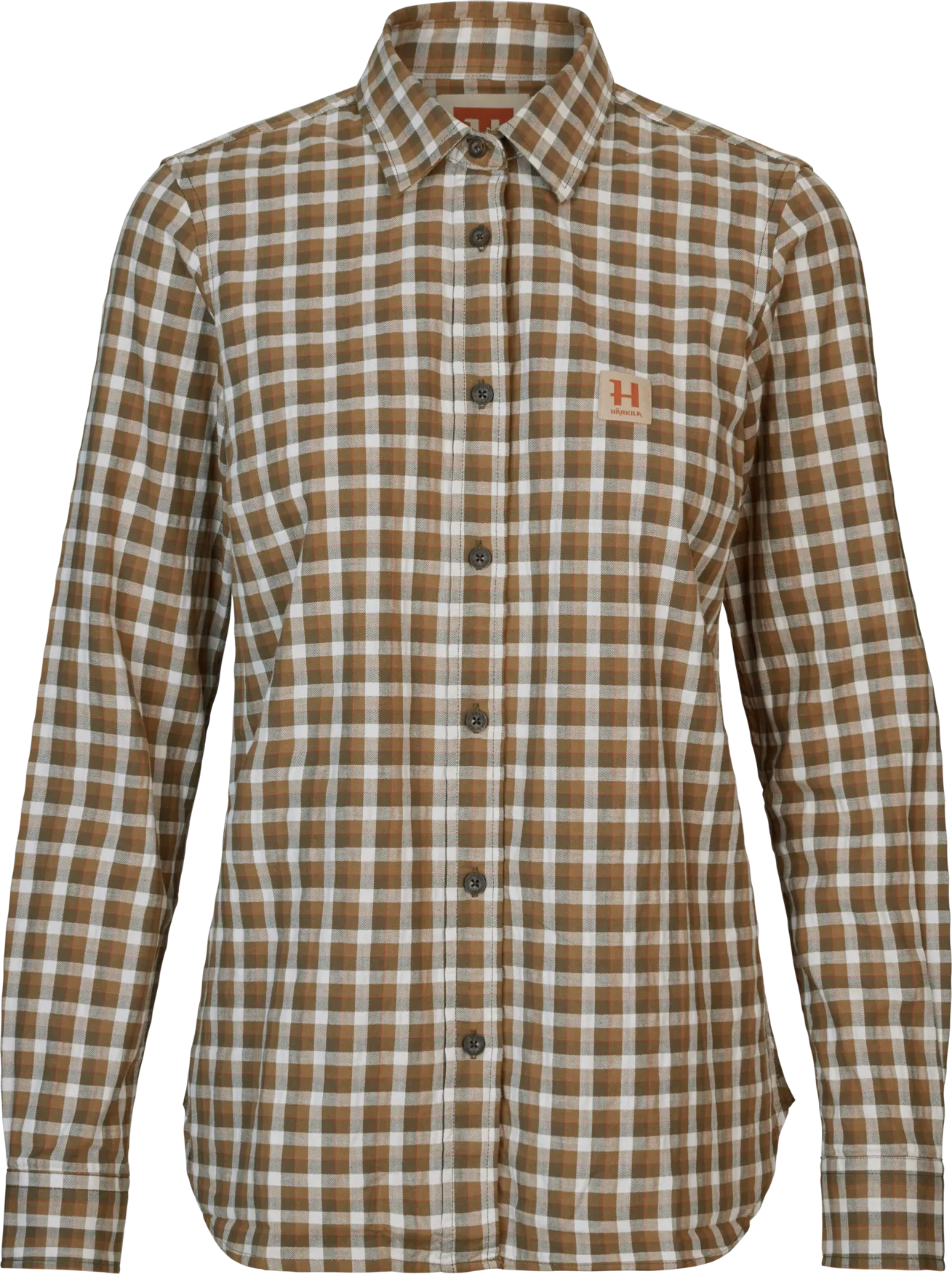 Härkila Fjell camicia donna Dark Olive Check cotone stretch