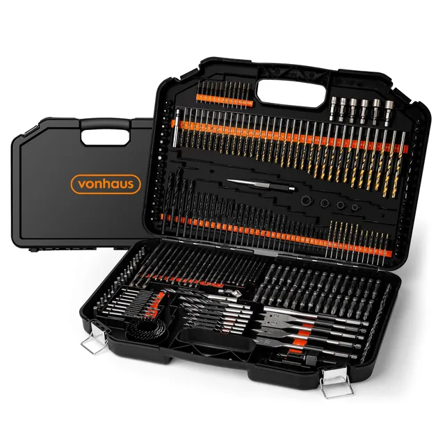 VonHaus Set Punte Trapano 246 Pezzi HSS Legno Metallo