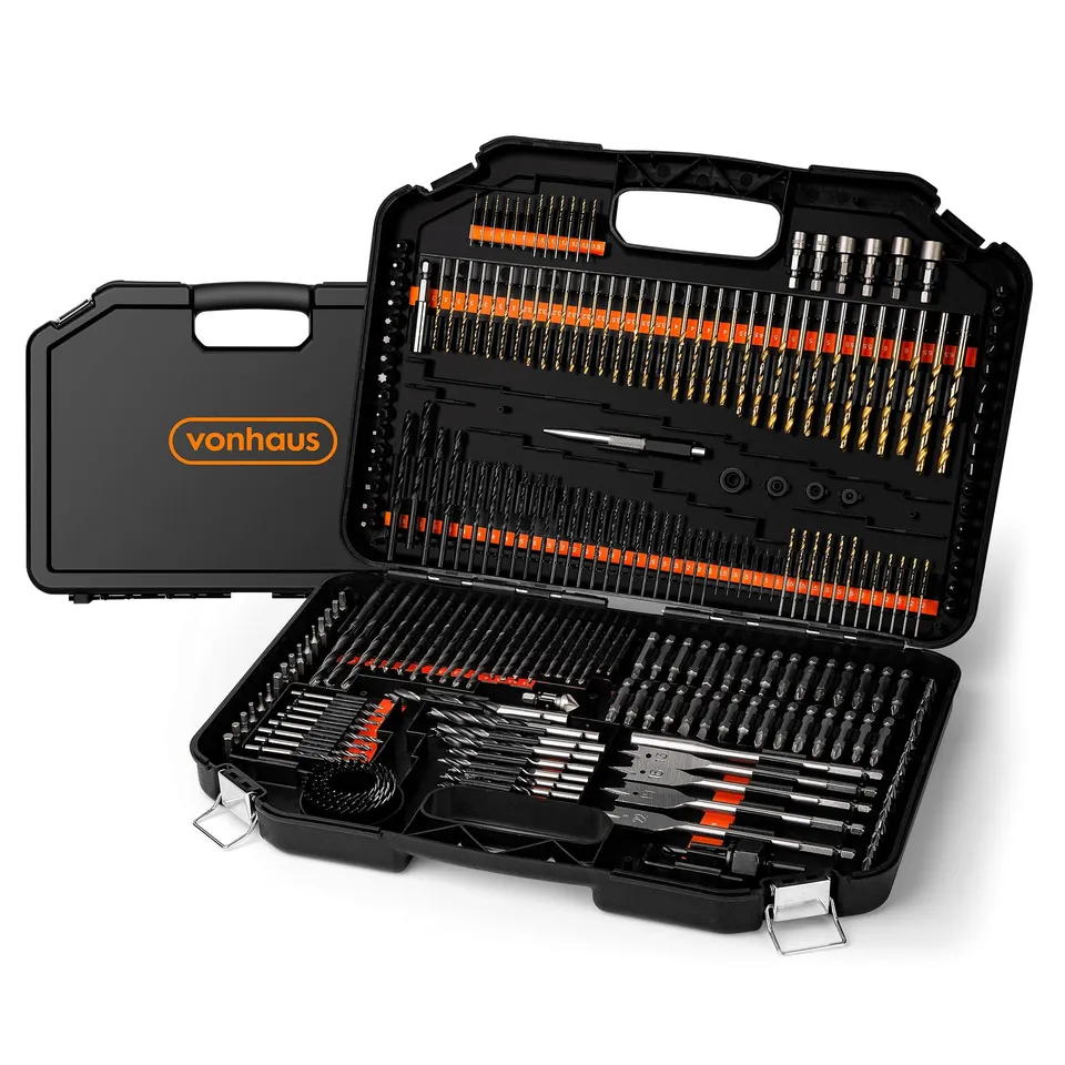 VonHaus Set Punte Trapano 246 Pezzi HSS Legno Metallo
