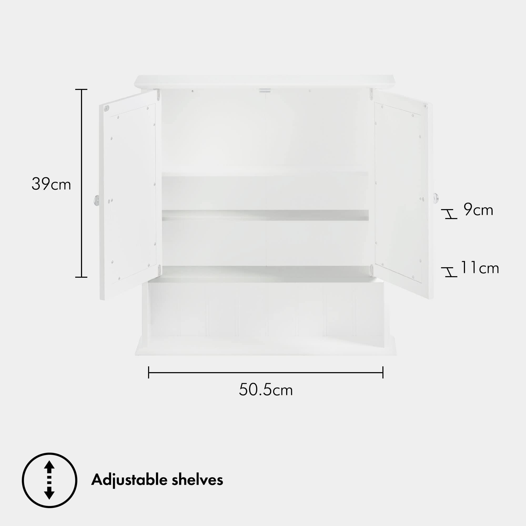VonHaus Armadietto Bagno con Specchio 56 cm