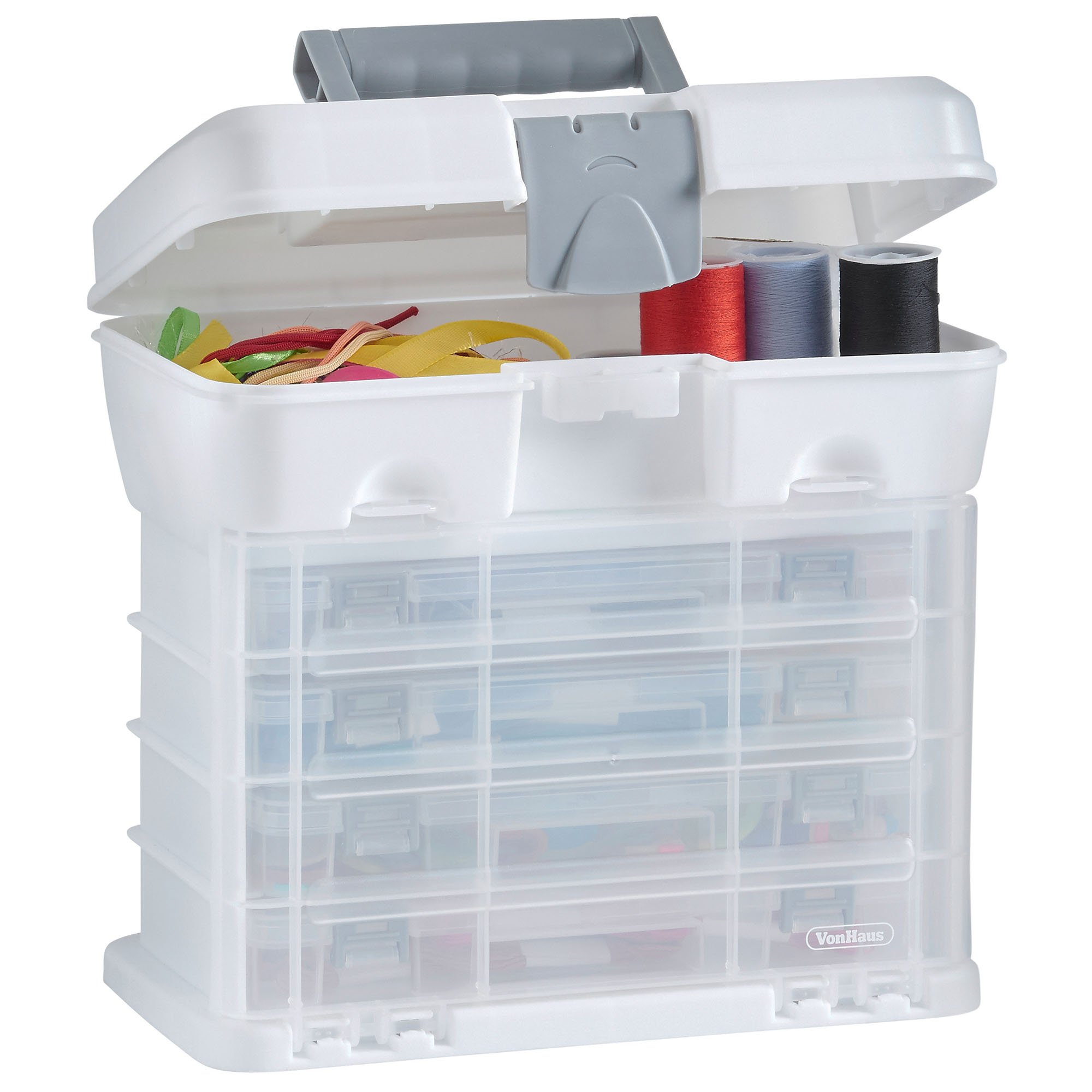 Vonhaus Utility cassetta organizer 4 cassetti bianco divisori