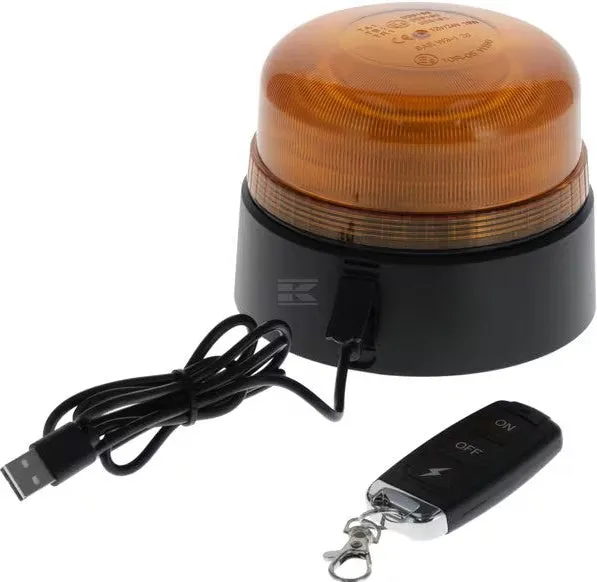Lampeggiante LED magnetico ricaricabile telecomando arancio