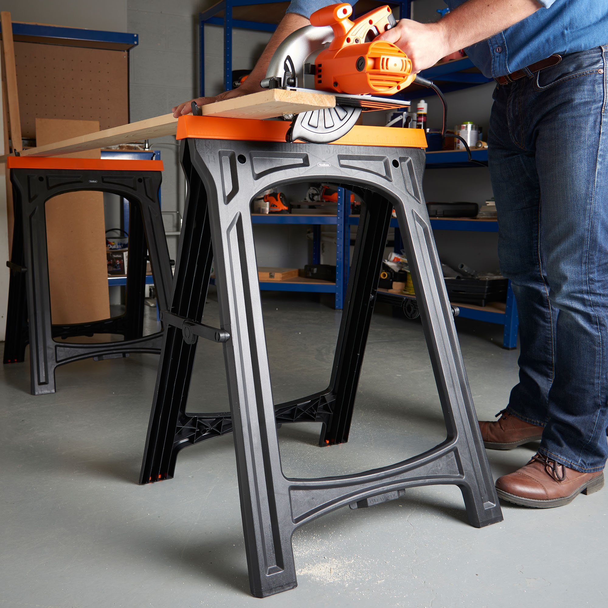 VonHaus Cavalletto Pieghevole Doppio 150kg Banco