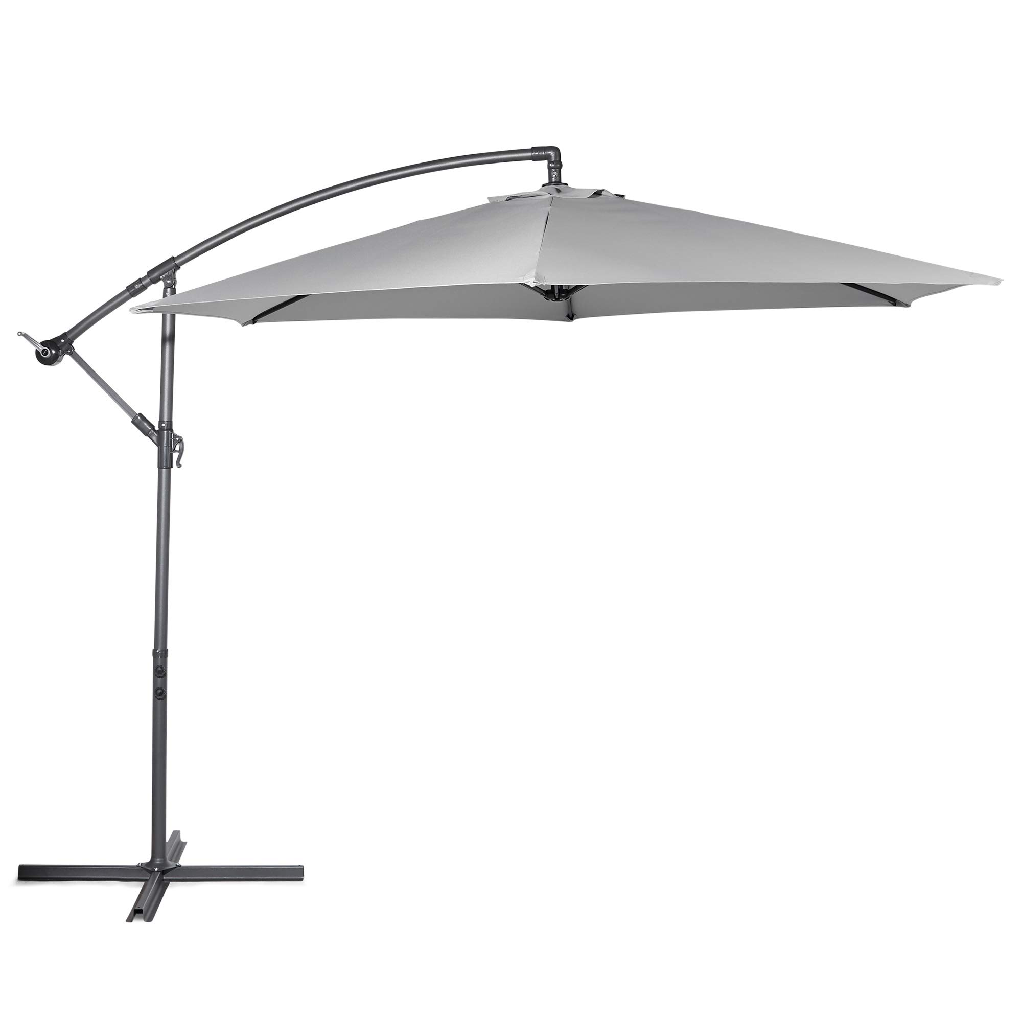 VonHaus Banana Ombrellone Sospeso da Giardino 3 m Grigio