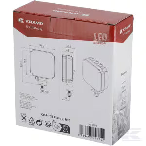 Faretto lavoro LED 27W 3420 lumen quadrato bianco 10-30V