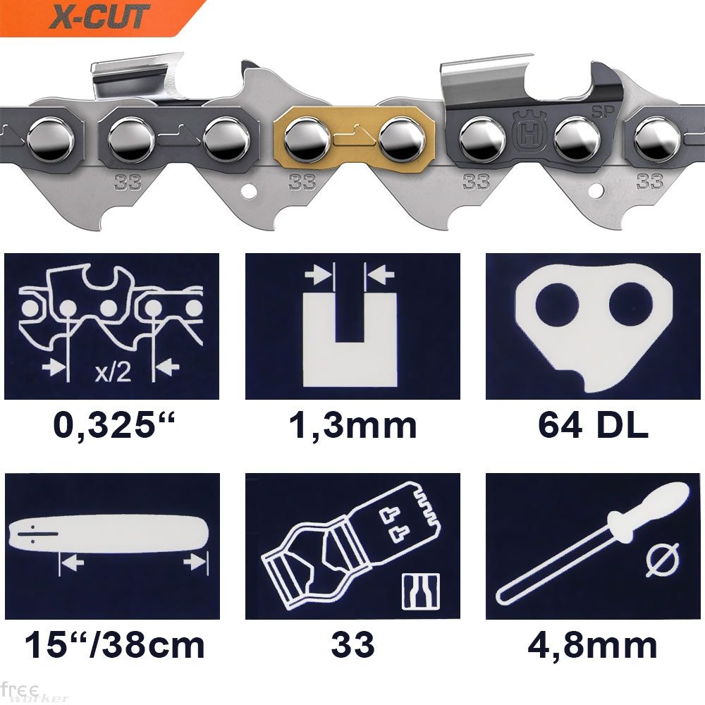 Husqvarna X-Cut SP33G catena motosega 325 64 maglie