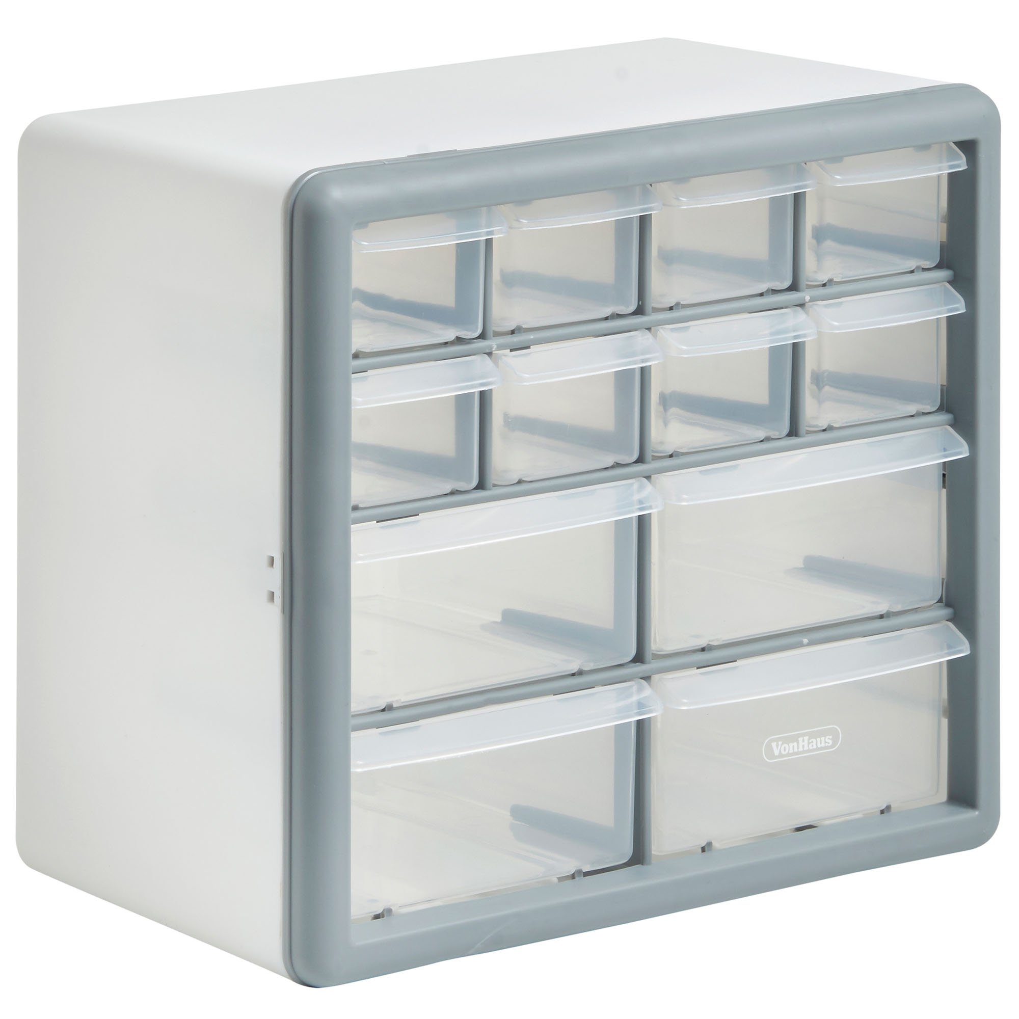 VonHaus Organizer 12 cassetti portaviti da parete grigio