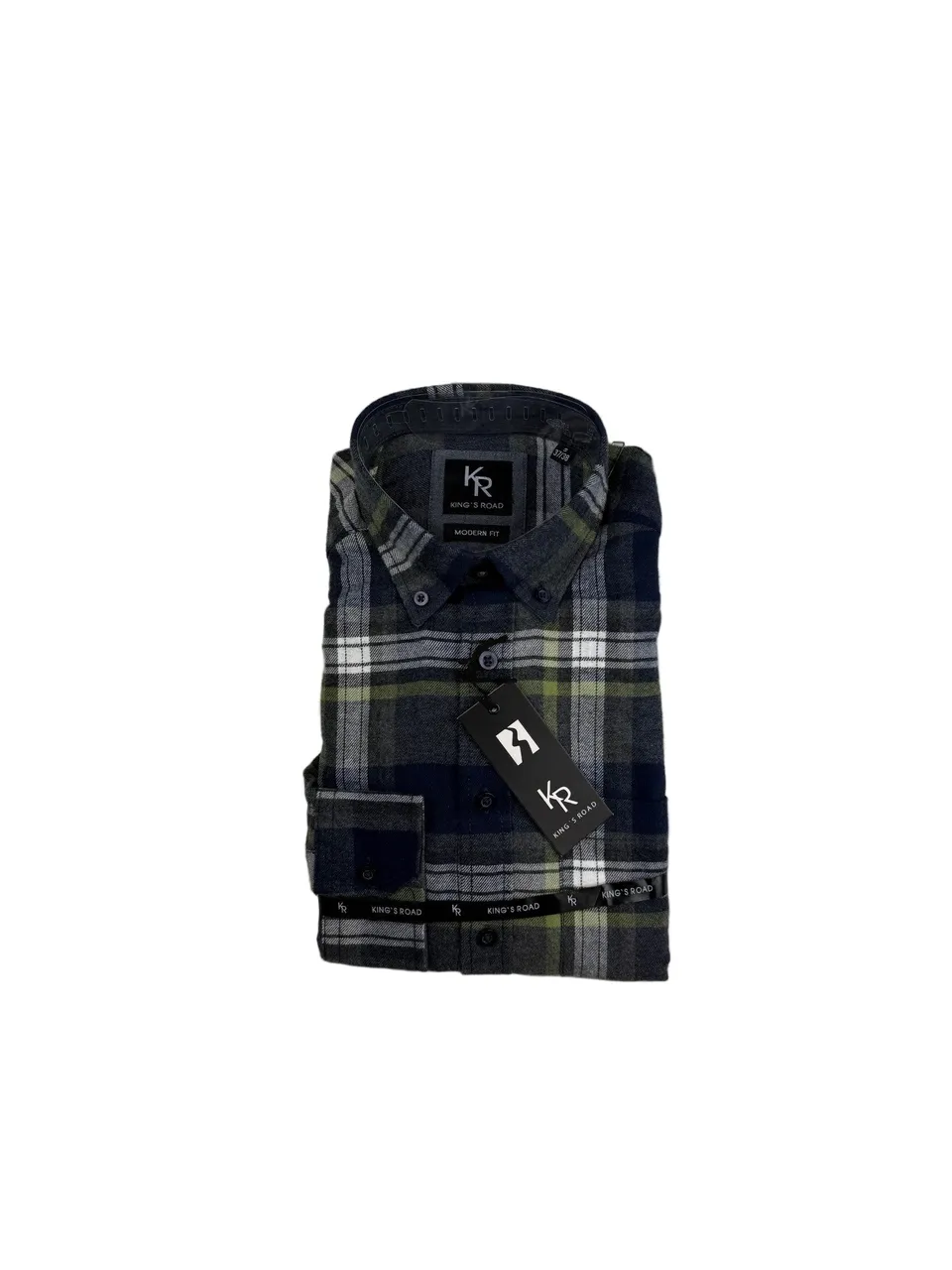 King's Road Major Camicia Flanella Uomo Grigio Blu