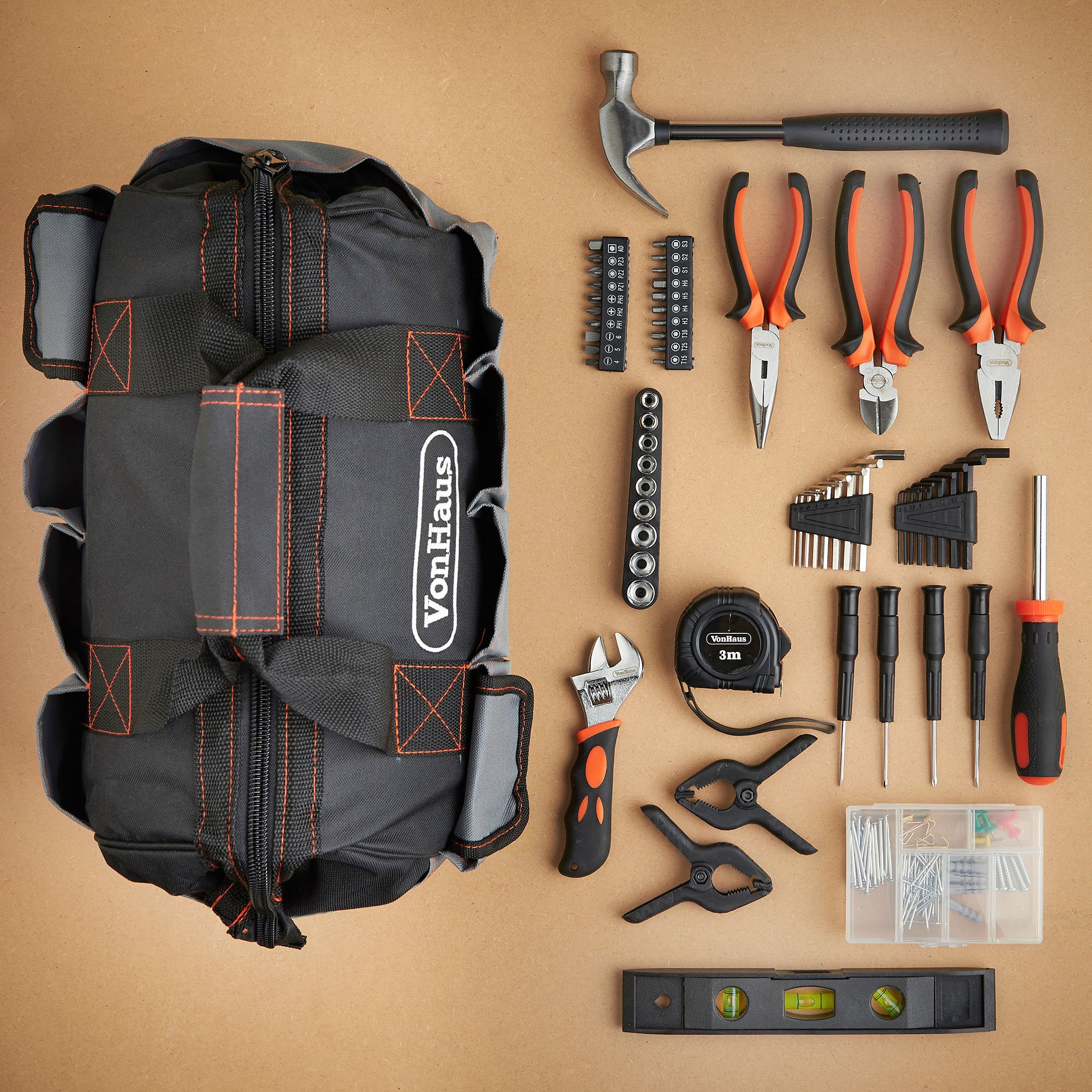 VonHaus Kit Attrezzi Casa 92 Pezzi con Borsa