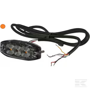 Lampeggiante ambra 3 LED faro avviso 12V
