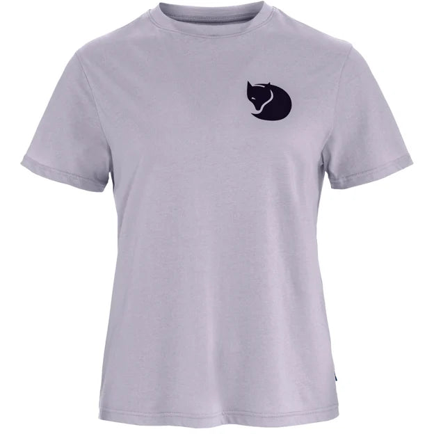 Fjällräven Fox Boxy Logo Tee W t-shirt donna Lavender Mist cotone bio