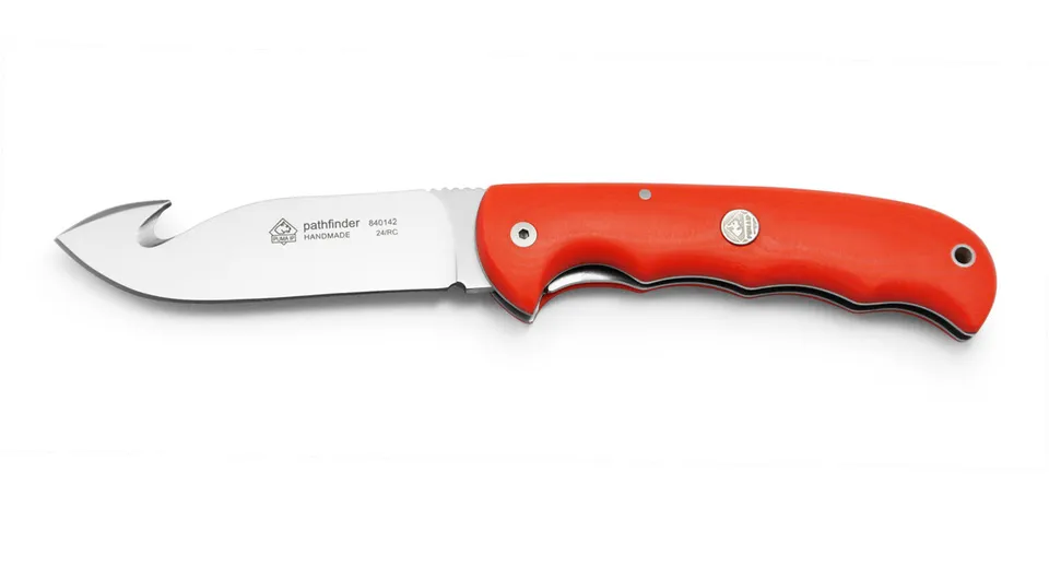 Puma IP Pathfinder Gut Hook coltello caccia Micarta arancione