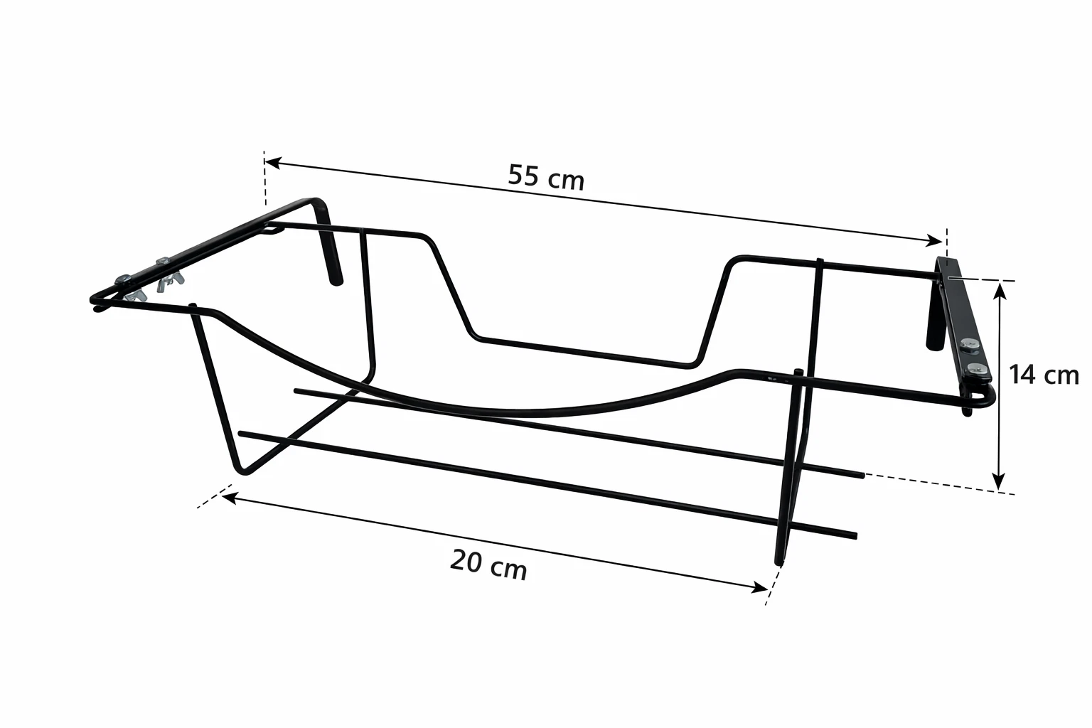 Balconiera portavaso ferro nero 55 cm kit 2 pezzi