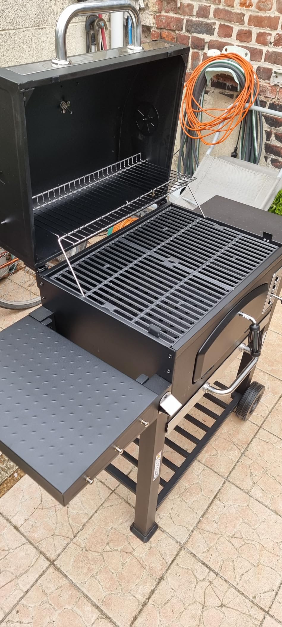 VonHaus Barbecue Carbone XL Grill Affumicatore Ghisa