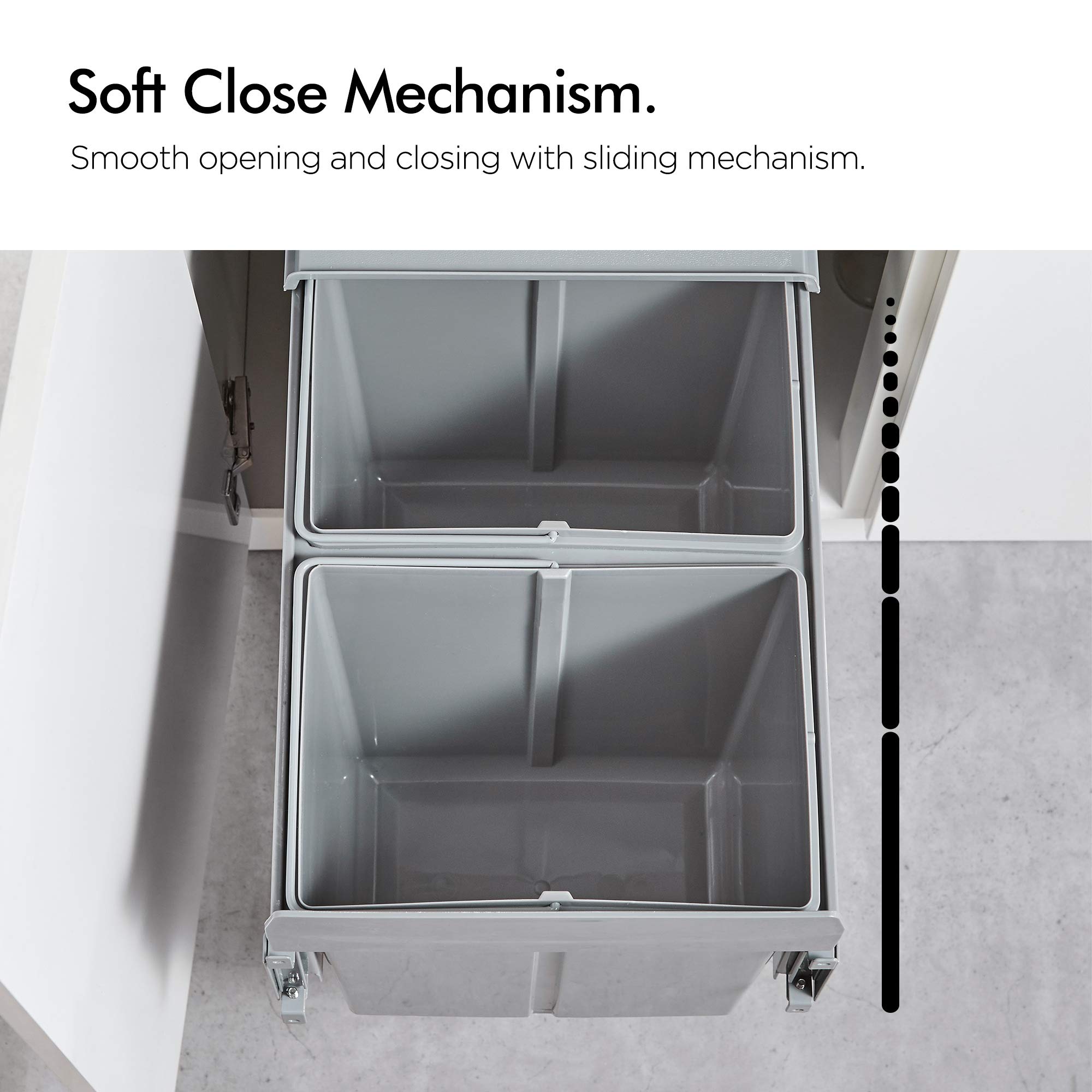 VonHaus Pattumiera Estraibile Cucina 40L in ABS
