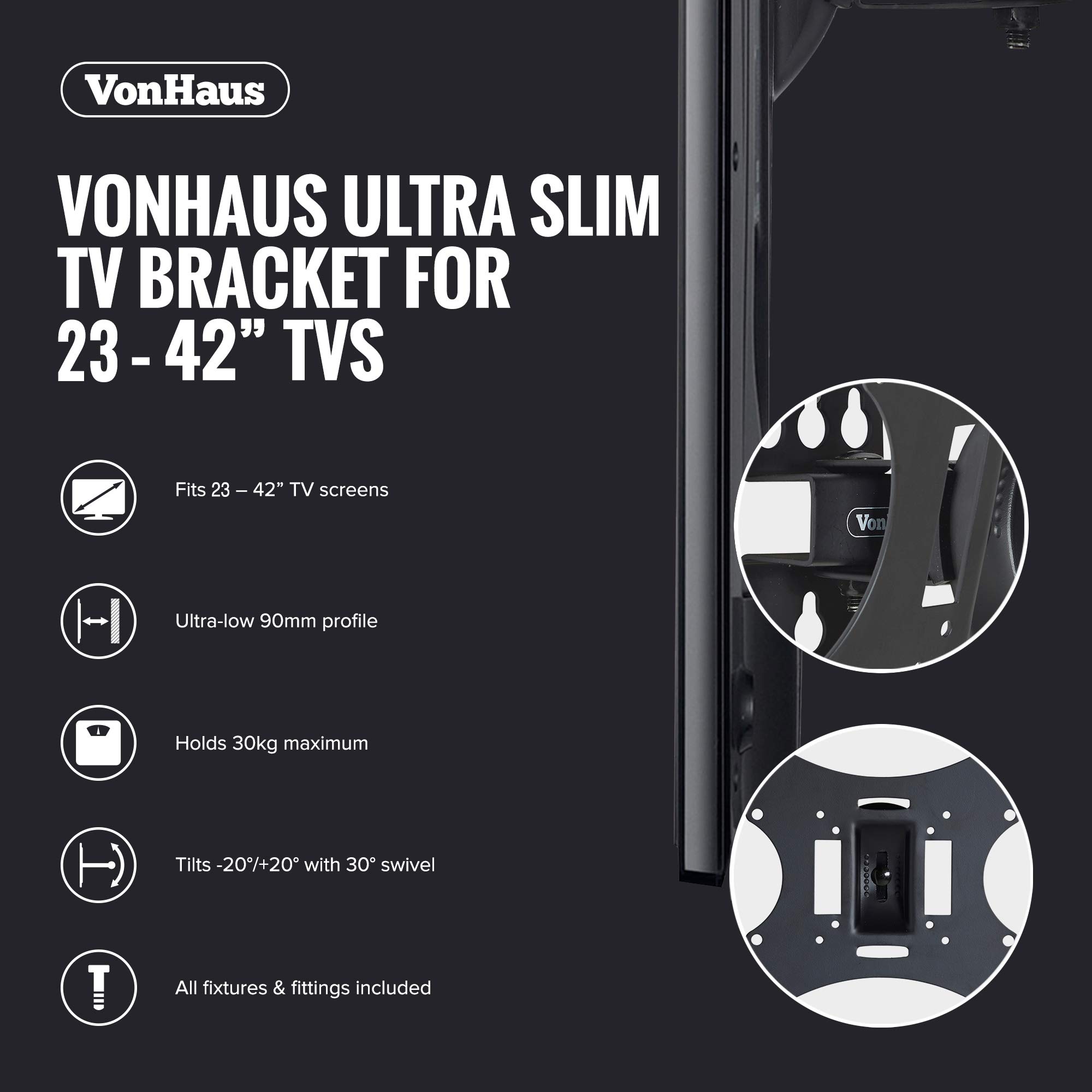 Vonhaus 05/027 supporto TV a muro 19-42" VESA 200