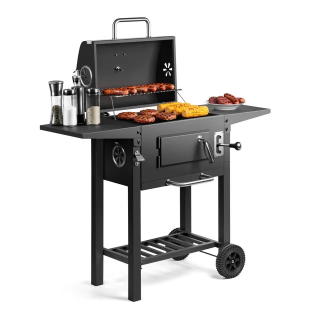 VonHaus Barbecue Carbone con Smoker 43x30,5 cm Termometro