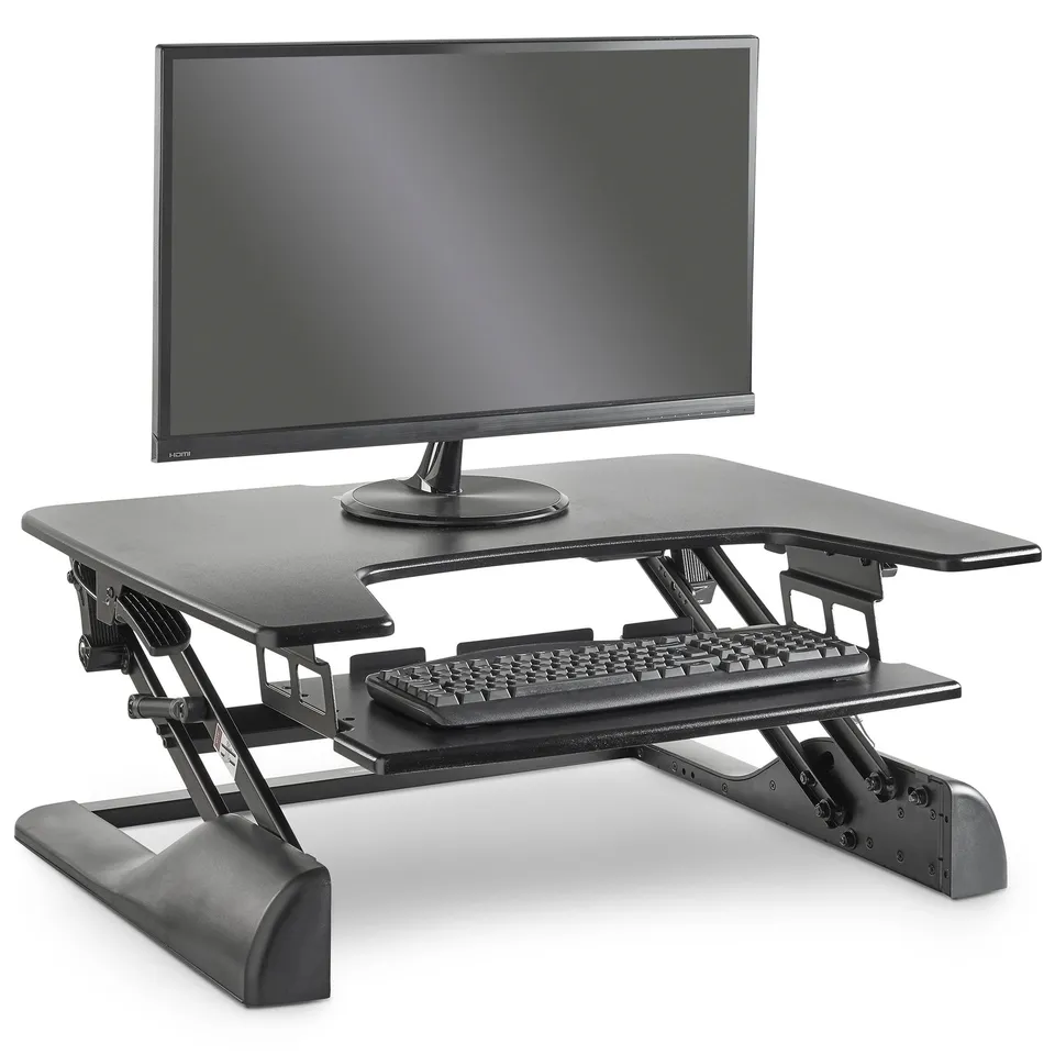 VonHaus postazione lavoro sit-stand due livelli nera