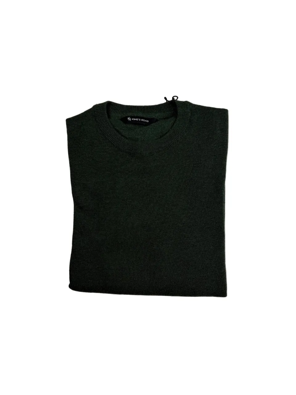 King's Road Becker O-Neck maglione uomo verde cotone