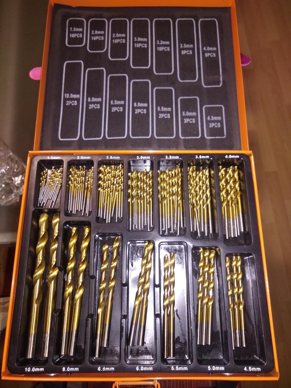 VonHaus HSS Set 99 Punte Trapano Titanio 1,5-10 mm Multimateriale