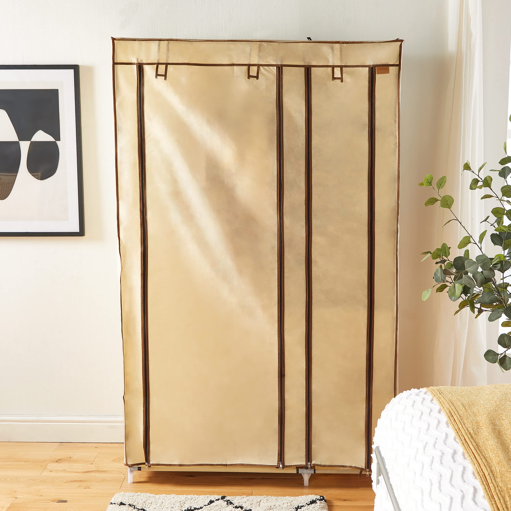 Vonhaus Armadio Tela Beige 110x45x175 cm