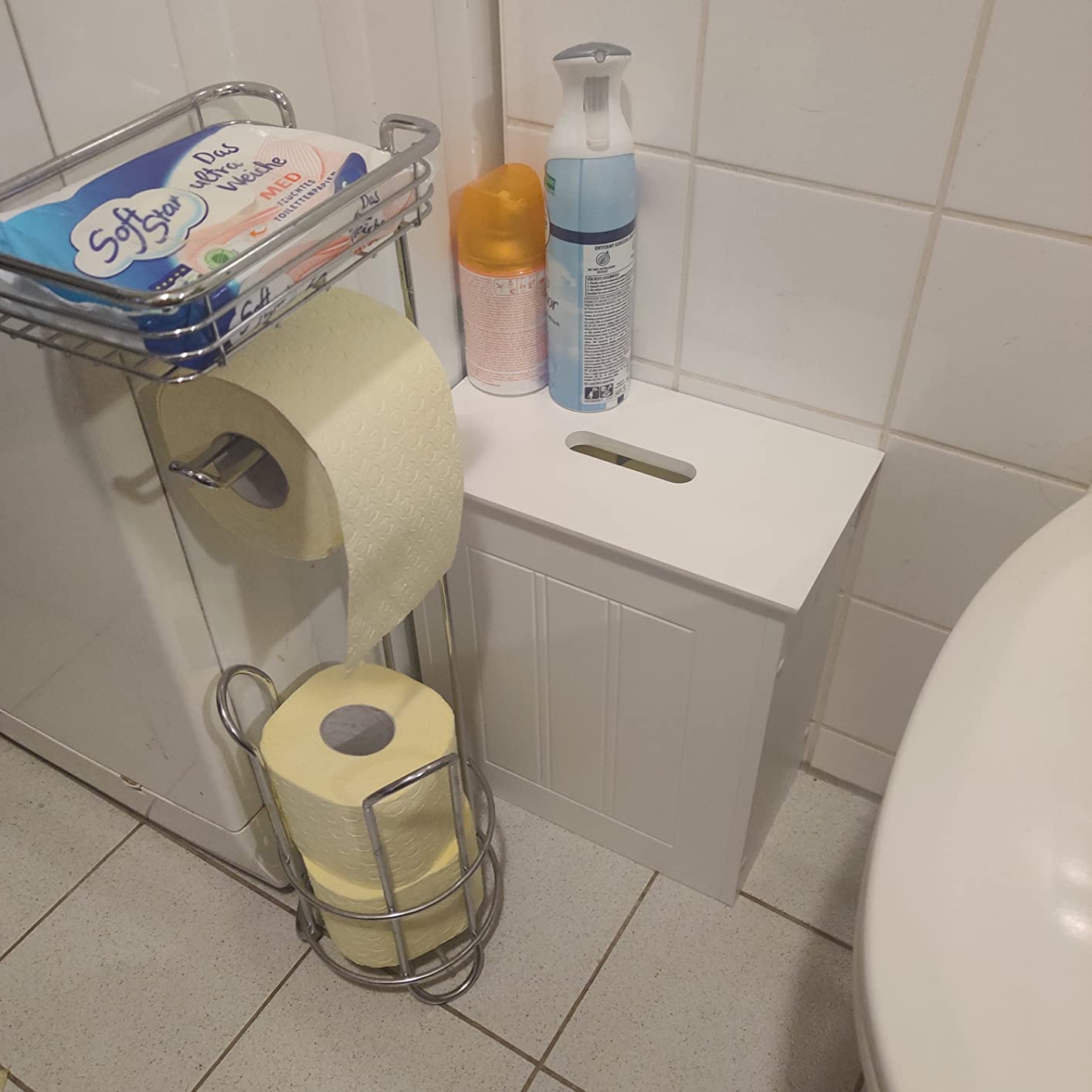 VonHaus Slim Mobile Bagno Bianco 30x17x35 cm Coloniale