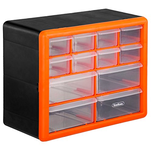 VonHaus Organizer 12 Cassetti Viti 26,7x16x23,5 cm Plastica