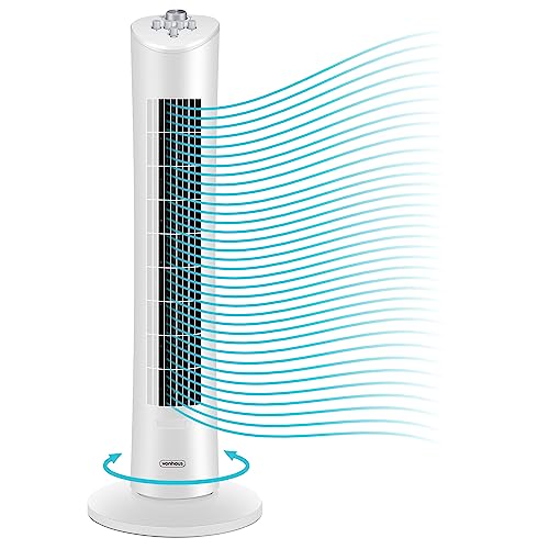VonHaus Ventilatore a Torre 31 Pollici Nero 3 Velocità