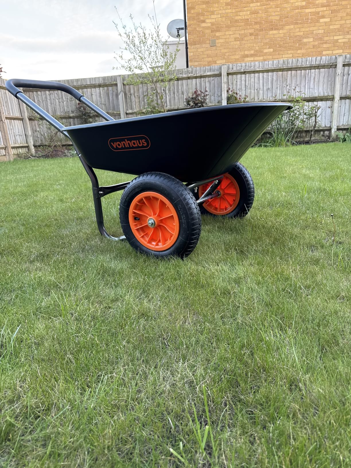 VonHaus Carriola Giardino 78L 2 Ruote Portata 100 kg
