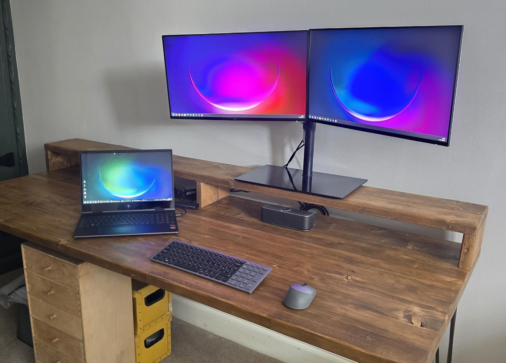 VonHaus Supporto scrivania doppio monitor 13-27 vetro