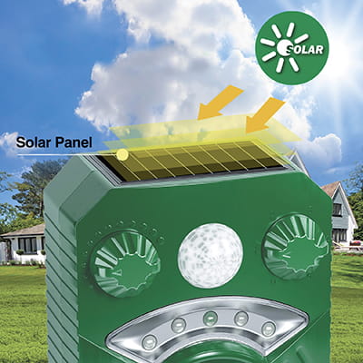 Ryom Scacciagatti Ultrasuoni Solare con Allarme e Flash