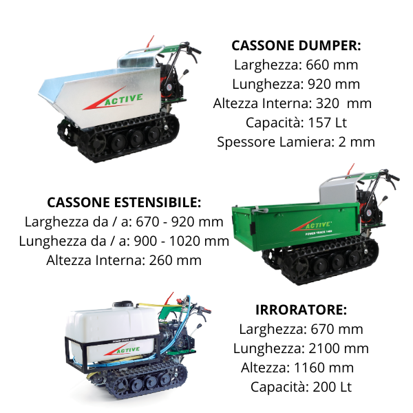 Active Powertrack 1460 Motocarriola Mitsubishi 181 cc