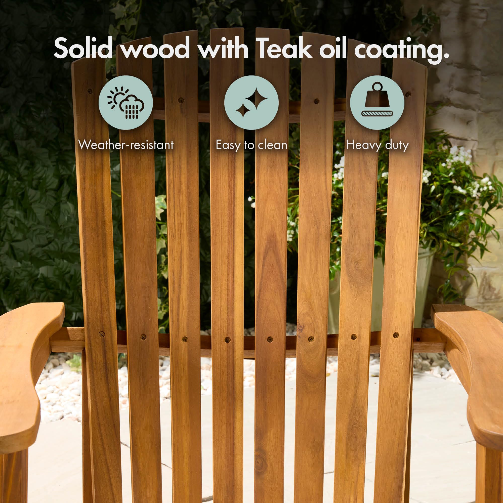 VonHaus Adirondack sedia giardino acacia oliata 150 kg
