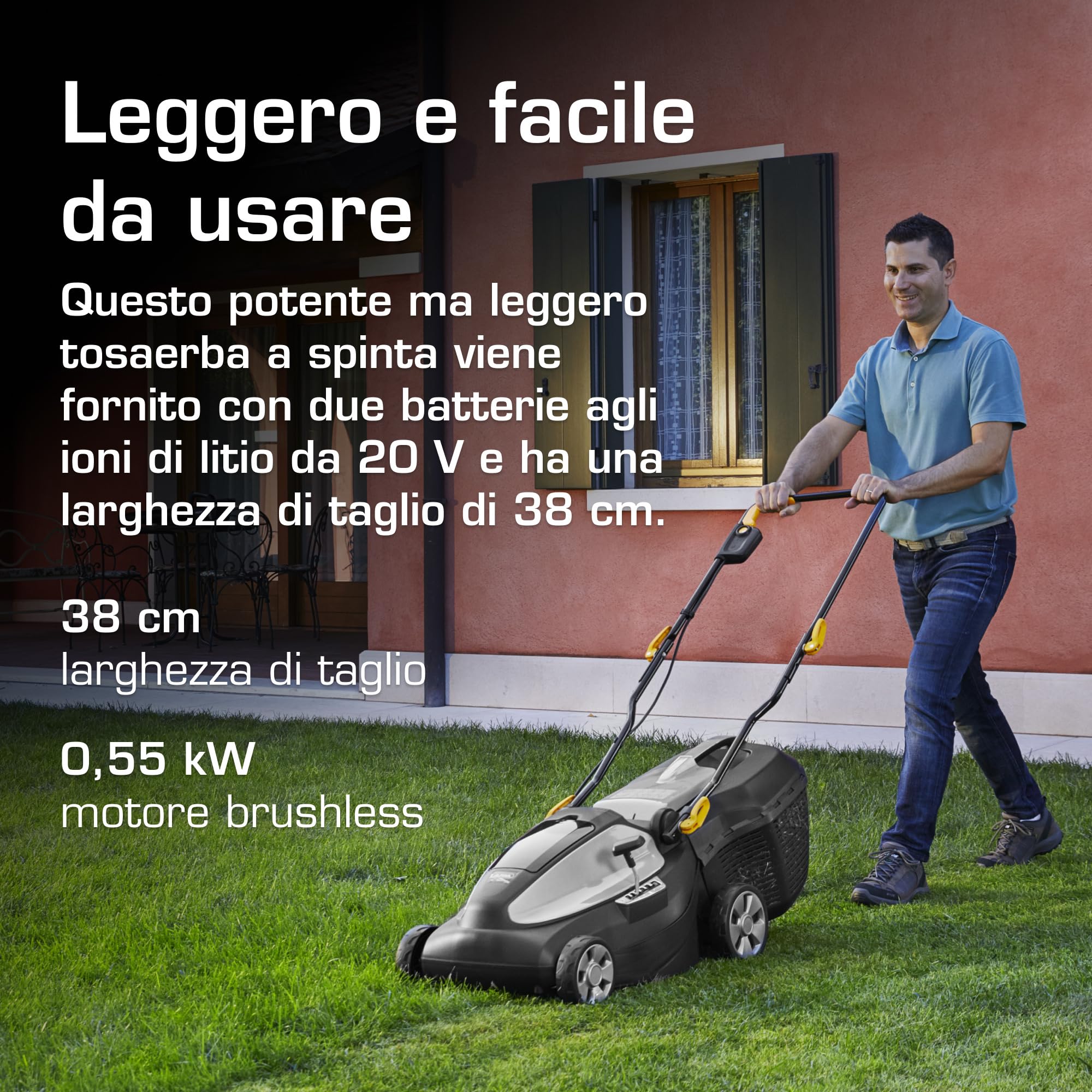 Alpina AL1 3820 Li Kit rasaerba a batteria 38 cm 2x4 Ah 350 m²