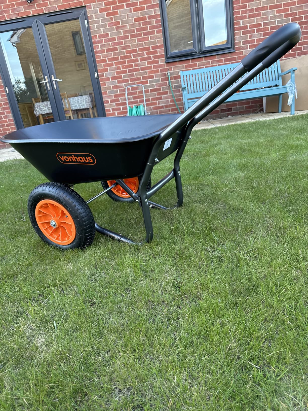 VonHaus Carriola Giardino 78L 2 Ruote Portata 100 kg