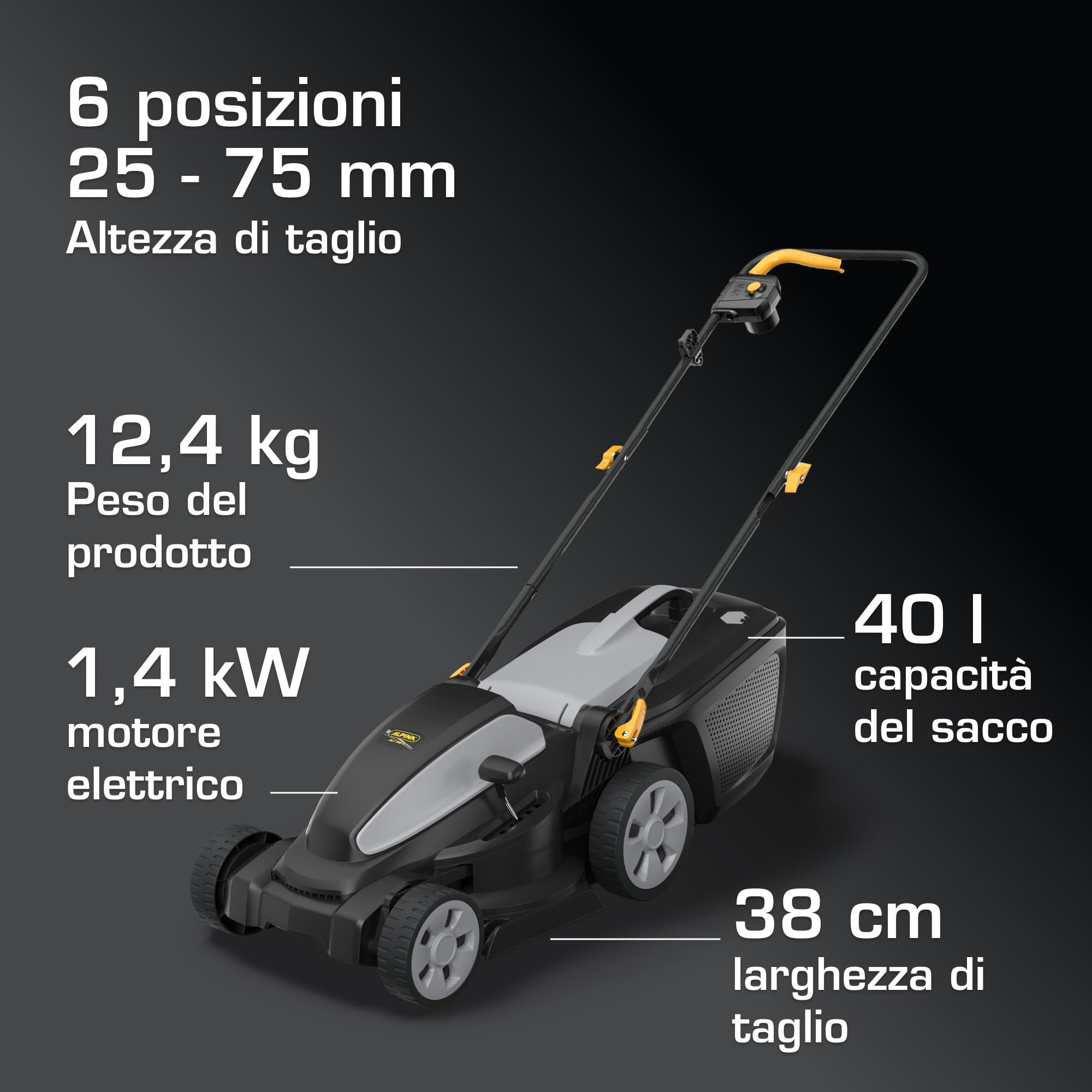 Alpina AL1 38 E tagliaerba elettrico 1400W 38 cm 40 l