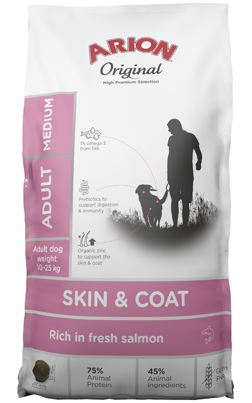 Arion Original Skin Coat M crocchette salmone 12 kg