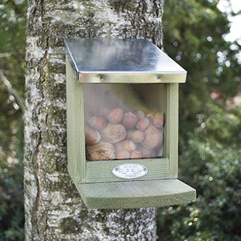 Ryom mangiatoia scoiattoli legno con tetto zinco