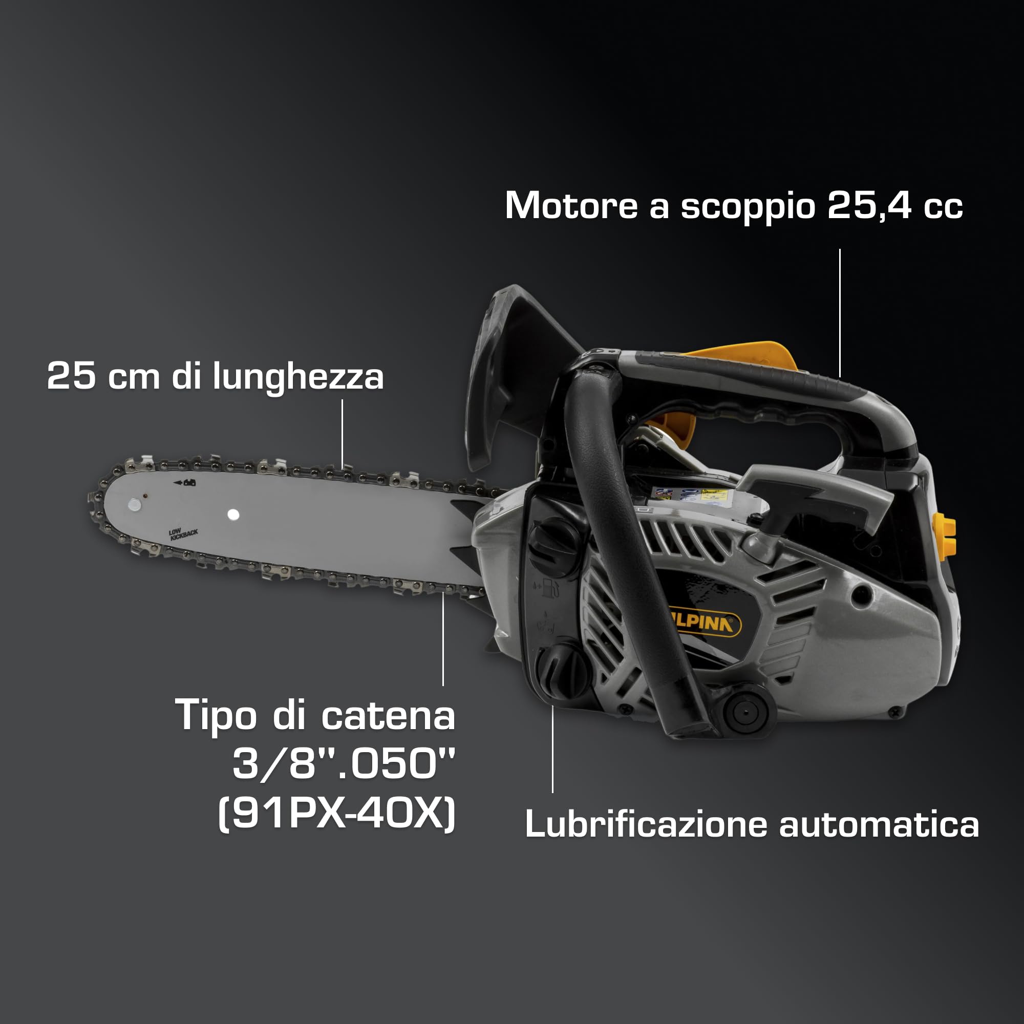 Alpina APR 25 Motosega a Scoppio 25 cm 25,4 cc