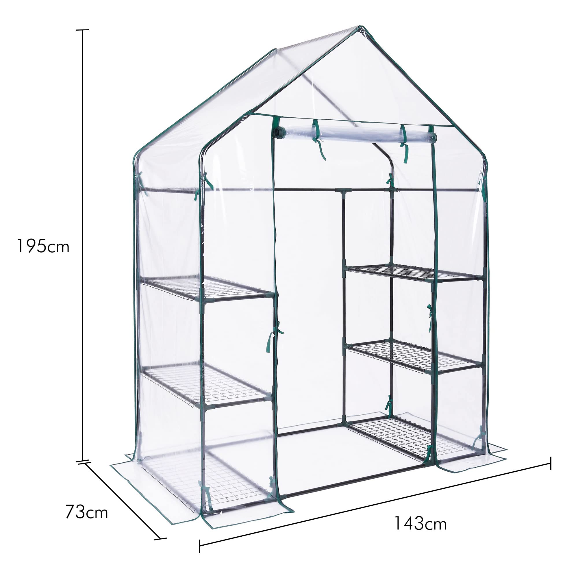 Vonhaus Copertura Serra PVC Ricambio 195x143x73 6 Ripiani