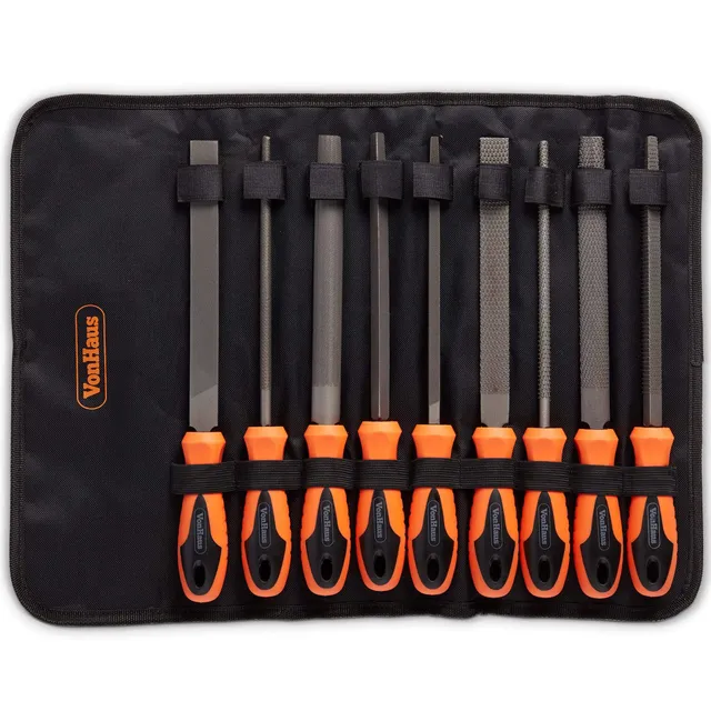 VonHaus set lime e raspe 9 pezzi manici morbidi