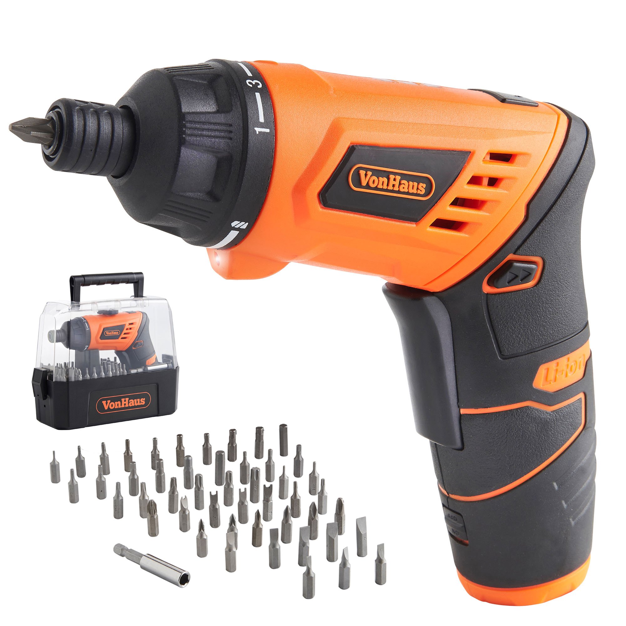 VonHaus Cacciavite cordless 3.6V set 50 pezzi LED