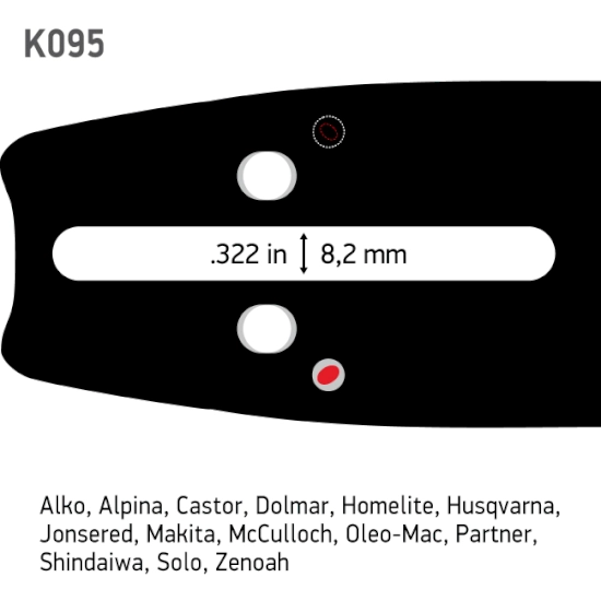 Kramp 18 3/8 64DL K095 set barra catena motosega