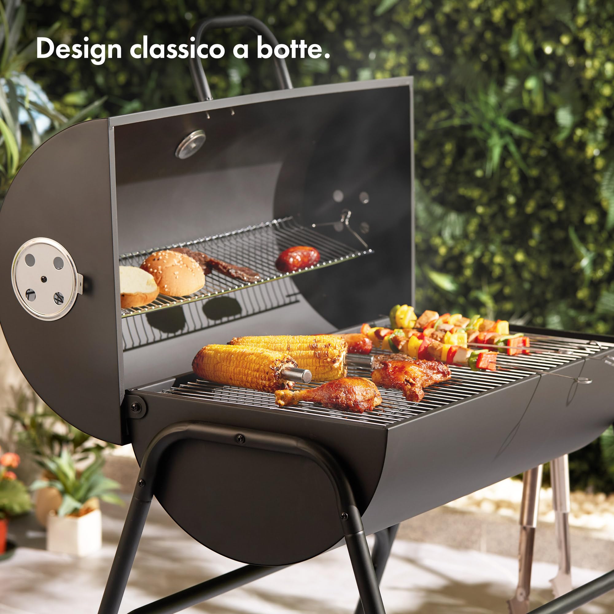 VonHaus Barbecue a Carbone 2 in 1 con Affumicatore